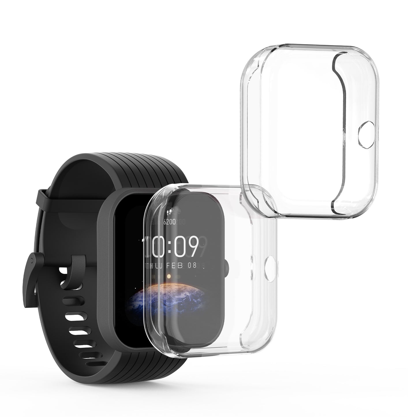 kwmobile Silicone Case for Huami Amazfit Bip 3 / Bip 3 Pro Protective Cover Full Body Display Cover Set