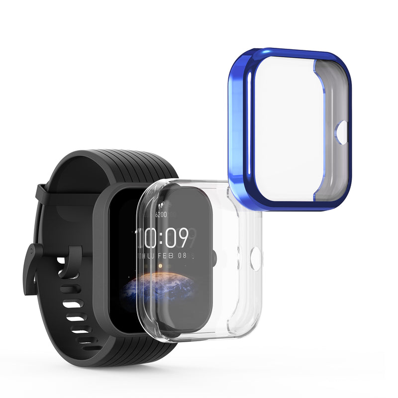 kwmobile Silicone Case for Huami Amazfit Bip 3 / Bip 3 Pro Protective Cover Full Body Display Cover Set
