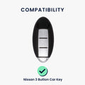 kwmobile Car Key Cover Compatible with Nissan 3-Button Car Key - Silicone Protective Case
