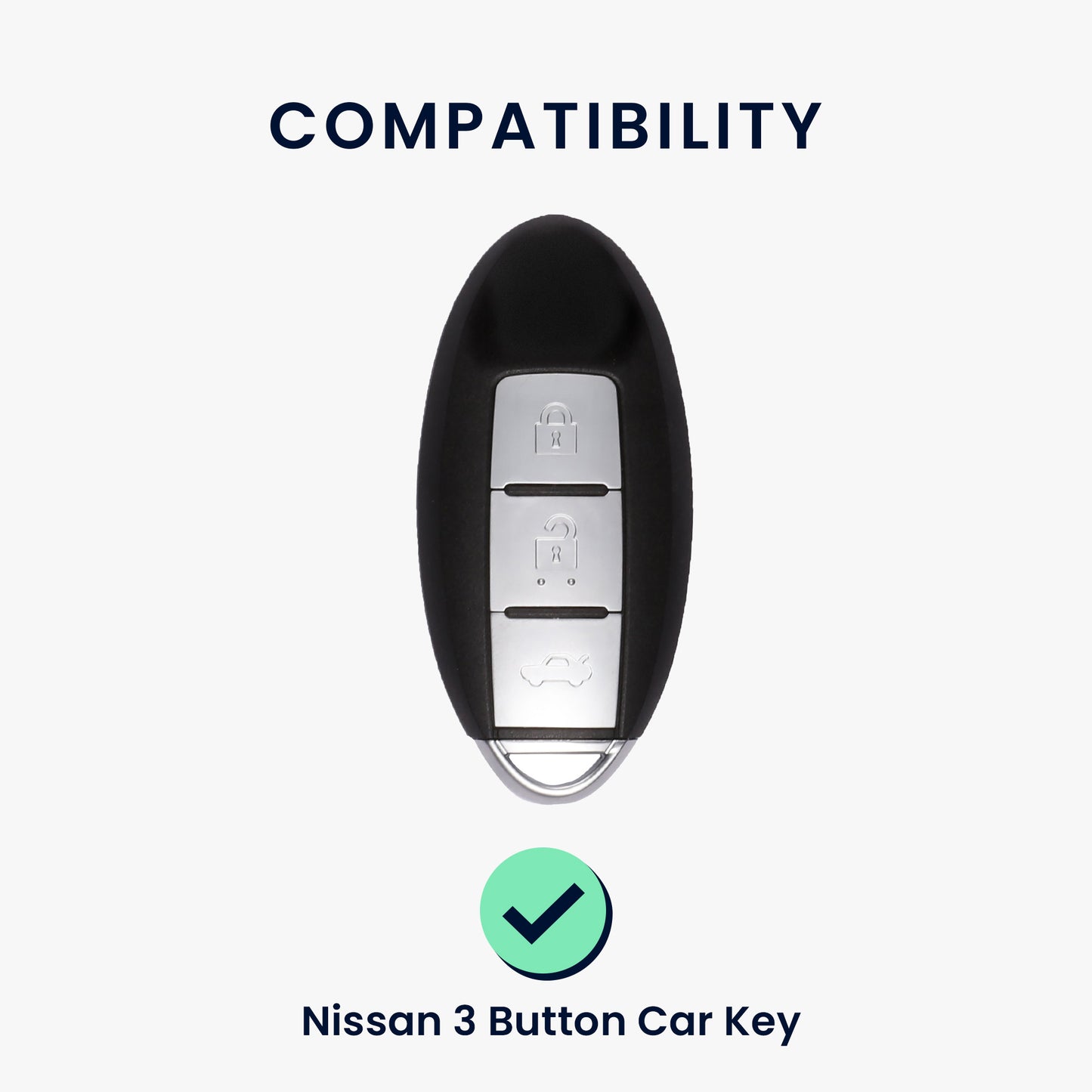 kwmobile Car Key Cover Compatible with Nissan 3-Button Car Key - Silicone Protective Case