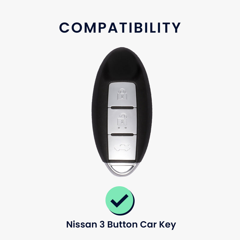 kwmobile Car Key Cover Compatible with Nissan 3-Button Car Key - Silicone Protective Case