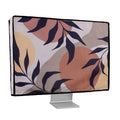 kwmobile Leinen Hülle kompatibel mit 20-22" Monitor - Schutzhülle Staubschutz Abdeckhaube für PC Bildschirm - Computer Screen Cover Staubhaube Haube - Pflanzen und Formen Schwarz  [dsg04]