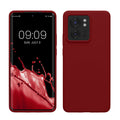 kwmobile Hülle kompatibel mit Motorola Edge 40 Hülle - Silikon Handy Case - Handyhülle weiche Oberfläche - kabelloses Laden - Rhabarber Rot Rhabarber Rot  