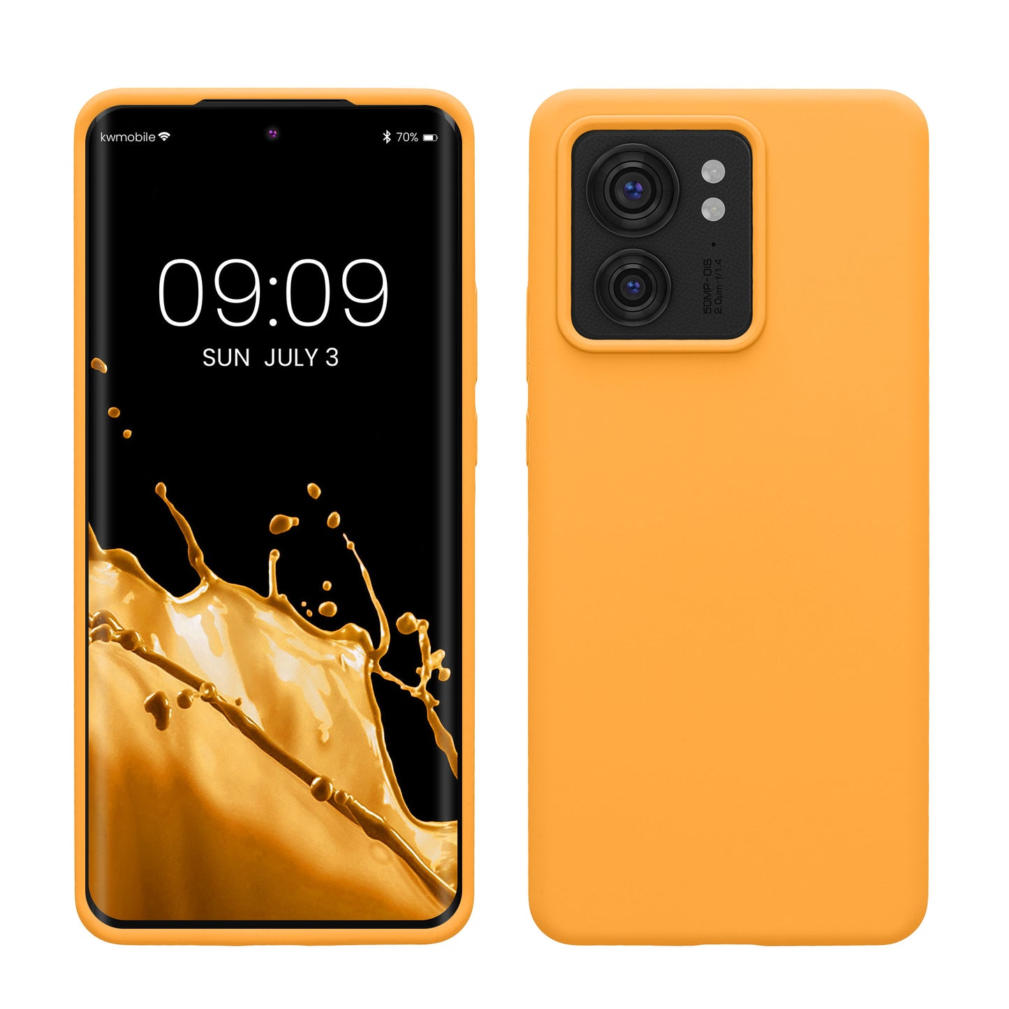 kwmobile Hülle kompatibel mit Motorola Edge 40 Hülle - Silikon Handy Case - Handyhülle weiche Oberfläche - kabelloses Laden - Fruity Orange Fruity Orange  