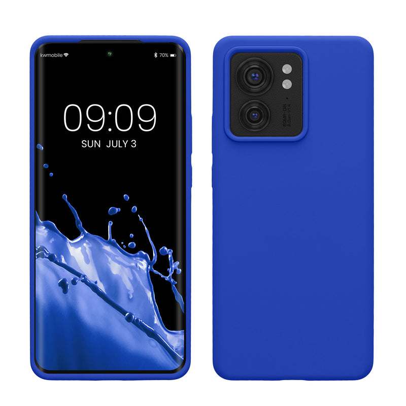 kwmobile Hülle kompatibel mit Motorola Edge 40 Hülle - Silikon Handy Case - Handyhülle weiche Oberfläche - kabelloses Laden - Baltik Blau Baltik Blau  