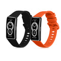 kwmobile 2x Uhrenarmband für Huawei Band 10 / 9 / 8 Armband - Fitnesstracker Band Set aus TPU Silikon - Ersatzarmband Smartwatch - Schwarz Orange Schwarz  [dsg05]