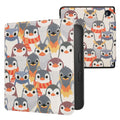kwmobile Klapphülle kompatibel mit Kobo Libra 2 Hülle - eReader Case - Pinguine Grau Gelb Braun Grau  [dsg78]