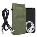 kwmobile Handytasche für Smartphones XXL - 7" Handy Tasche - Cord Handy Hülle Graugrün mit Kordel - Tasche mit Handykette 17,7 x 9 cm Innenmaße Graugrün XXL 