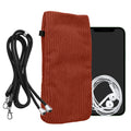kwmobile Handytasche für Smartphones XXL - 7" Handy Tasche - Cord Handy Hülle Rusty Orange mit Kordel - Tasche mit Handykette 17,7 x 9 cm Innenmaße Rusty Orange XXL 