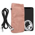 kwmobile Handytasche für Smartphones XXL - 7" Handy Tasche - Cord Handy Hülle Altrosa mit Kordel - Tasche mit Handykette 17,7 x 9 cm Innenmaße Altrosa XXL 