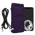 kwmobile Handytasche für Smartphones XL - 6,7/6,8" Handy Tasche - Cord Handy Hülle Violett mit Kordel - Tasche mit Handykette 16,7 x 9,5 cm Innenmaße Violett XL 