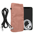 kwmobile Handytasche für Smartphones XL - 6,7/6,8" Handy Tasche - Cord Handy Hülle Altrosa mit Kordel - Tasche mit Handykette 16,7 x 9,5 cm Innenmaße Altrosa XL 