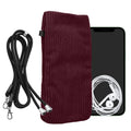 kwmobile Handytasche für Smartphones XL - 6,7/6,8" Handy Tasche - Cord Handy Hülle Bordeaux Violett mit Kordel - Tasche mit Handykette 16,7 x 9,5 cm Innenmaße Bordeaux Violett XL 