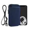 kwmobile Handy Tasche zum Umhängen für XL - 6,7/6,8" - Hülle mit Band - Neopren Cover mit Reißverschluss - 17,2 x 8,4 cm - Necklace Case in Marineblau Marineblau XL 