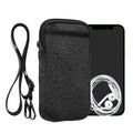 kwmobile Handy Tasche zum Umhängen für XL - 6,7/6,8" - Hülle mit Band - Neopren Cover mit Reißverschluss - 17,2 x 8,4 cm - Necklace Case in Anthrazit Weiß Anthrazit XL 