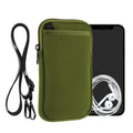 kwmobile Handy Tasche zum Umhängen für XL - 6,7/6,8" - Hülle mit Band - Neopren Cover mit Reißverschluss - 17,2 x 8,4 cm - Necklace Case in Olivgrün Olivgrün XL 