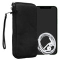 kwmobile Handy Tasche kompatibel mit Smartphones XL - 6,7/6,8" Hülle - Canvas Handyhülle mit Mikrofaser Inlay in Schwarz - Handytasche mit 17,2 x 8,4 cm Innenmaße Schwarz XL 