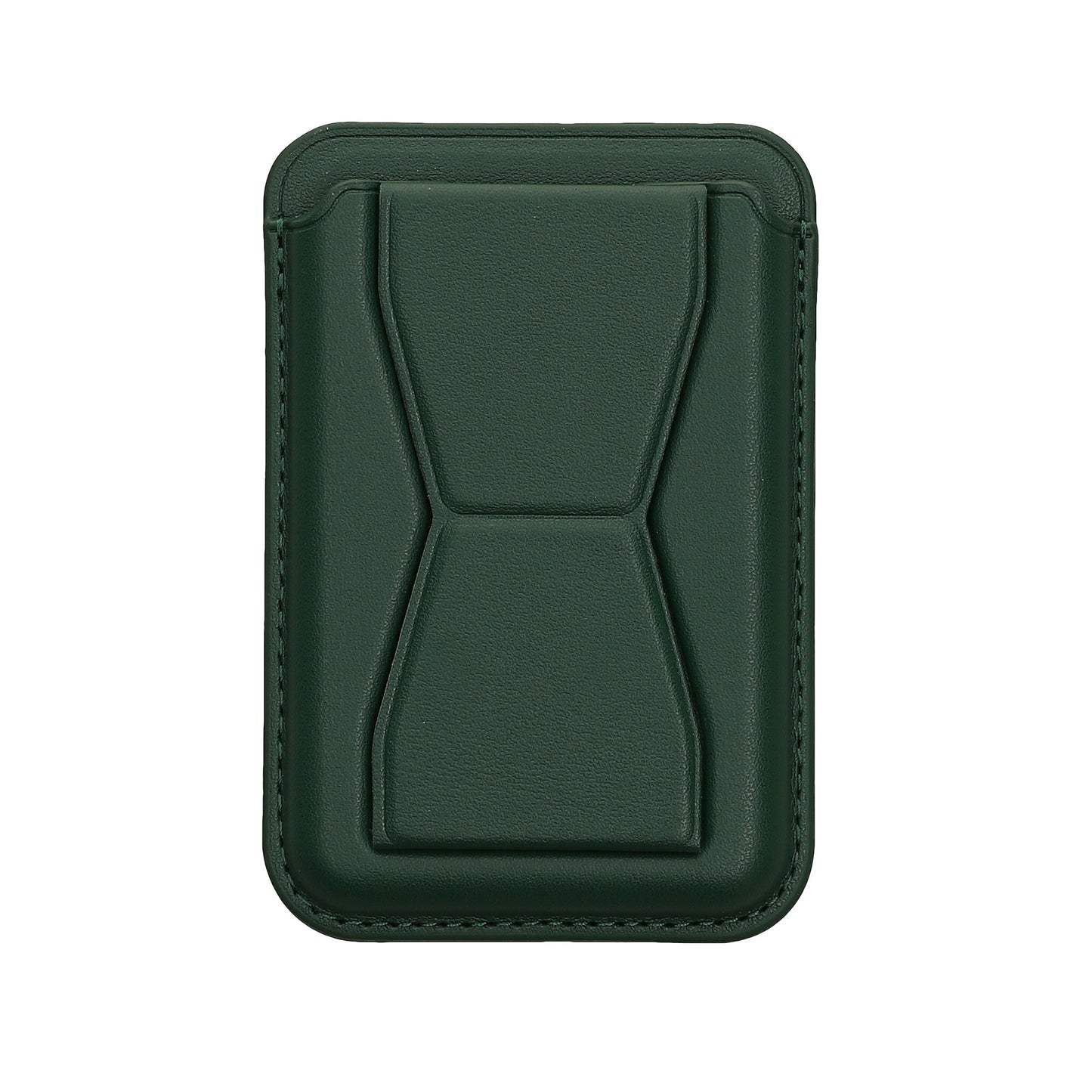 kwmobile Stick-on Kartenhalter für Smartphones - Kunstleder Halter mit Standfunktion - 65 x 95 mm - Platz für 2 Karten - Dunkelgrün Dunkelgrün  
