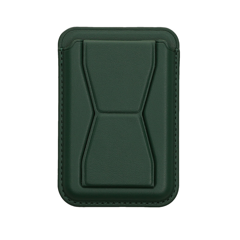 kwmobile Stick-on Kartenhalter für Smartphones - Kunstleder Halter mit Standfunktion - 65 x 95 mm - Platz für 2 Karten - Dunkelgrün Dunkelgrün  
