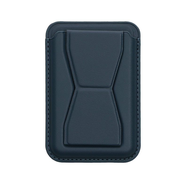 kwmobile Stick-on Kartenhalter für Smartphones - Kunstleder Halter mit Standfunktion - 65 x 95 mm - Platz für 2 Karten - Dunkelblau Dunkelblau  