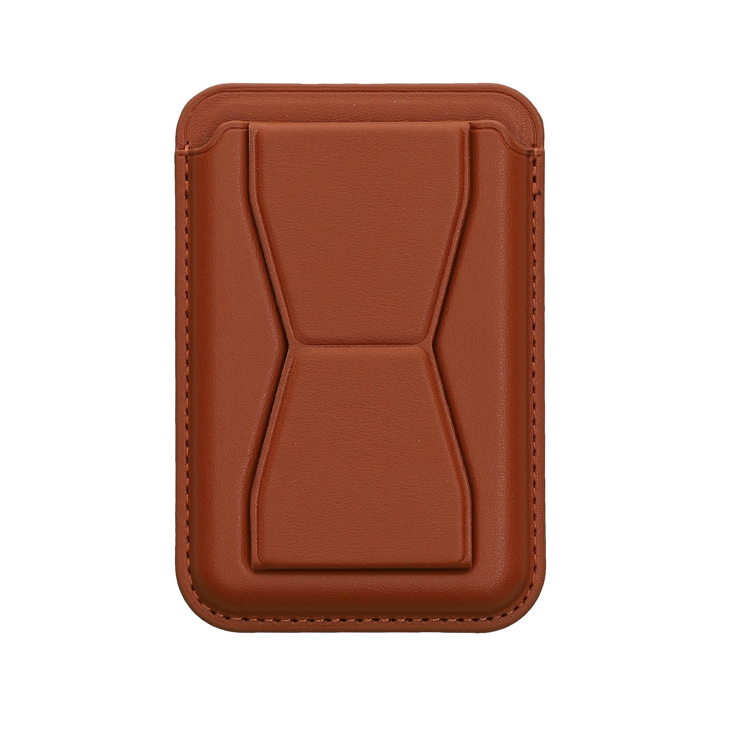 kwmobile Stick-on Kartenhalter für Smartphones - Kunstleder Halter mit Standfunktion - 65 x 95 mm - Platz für 2 Karten - Braun Braun  