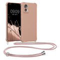 kwmobile Necklace Case kompatibel mit Motorola Edge 30 Neo Hülle - Cover mit Kordel zum Umhängen - Silikon Schutzhülle Coconut Swirl Coconut Swirl  