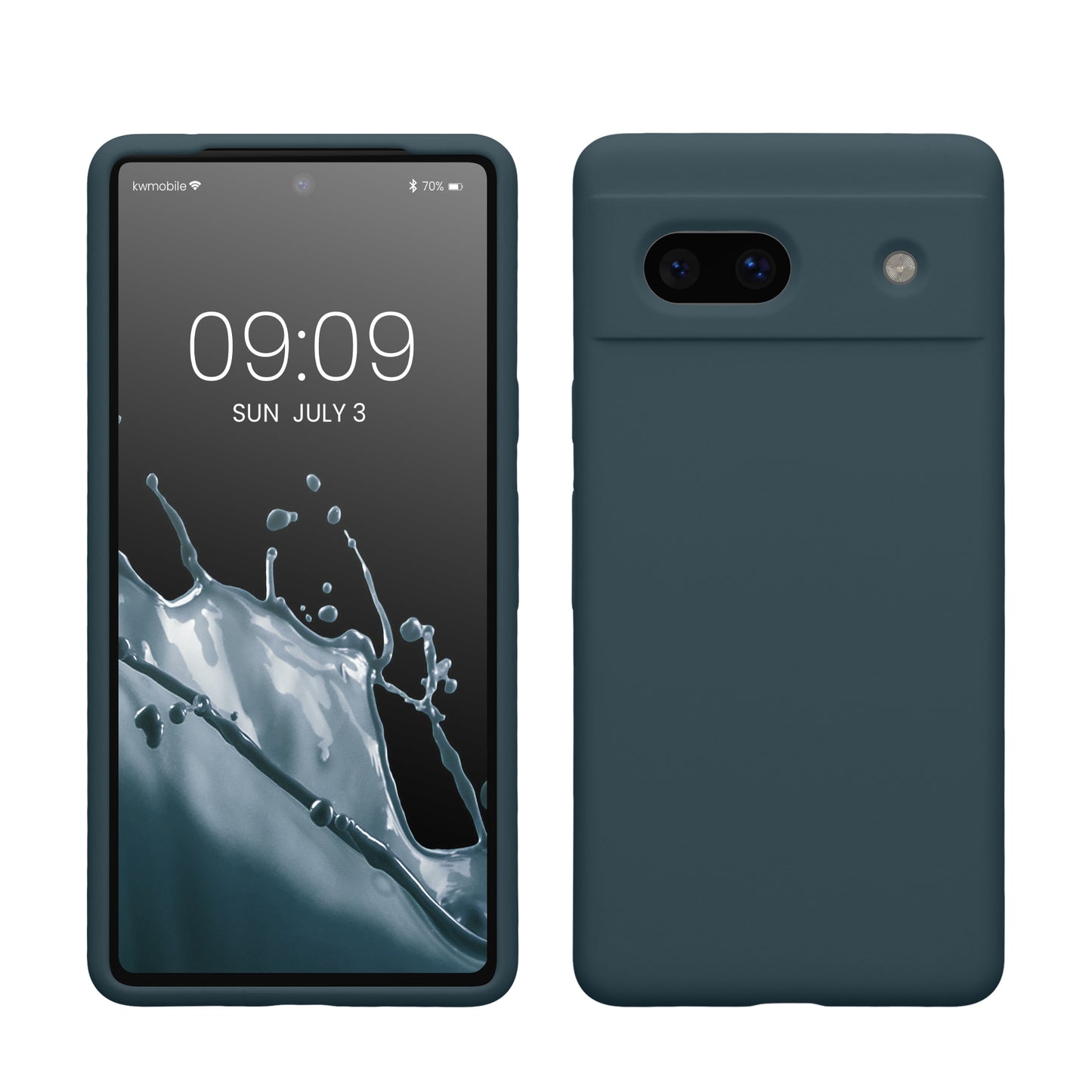 kwmobile Handyhülle für Google Pixel 7a Hülle, für Pixel 7a Case - Hülle Silikon - kabelloses Laden - Dunkler Schiefer Dunkler Schiefer  