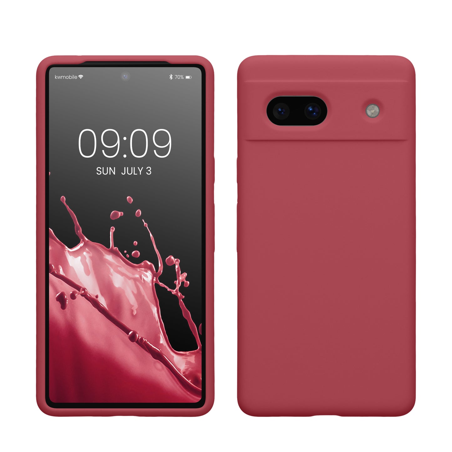 kwmobile Handyhülle für Google Pixel 7a Hülle, für Pixel 7a Case - Hülle Silikon - kabelloses Laden - Dark Rose Dark Rose  