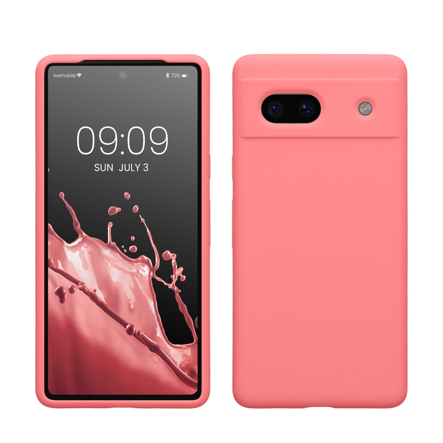 kwmobile Handyhülle für Google Pixel 7a Hülle, für Pixel 7a Case - Hülle Silikon - kabelloses Laden - Pastell Koralle Pastell Koralle  