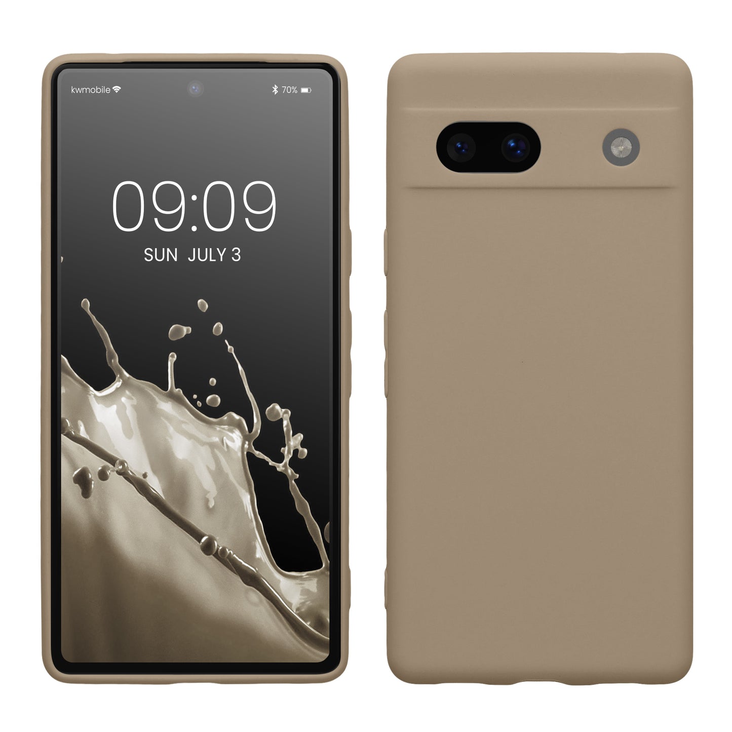 kwmobile Handyhülle kompatibel mit Google Pixel 7a Hülle - Handy Case aus weichem Silikon in Creme matt Creme matt  