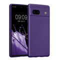 kwmobile Handyhülle kompatibel mit Google Pixel 7a Hülle - weiche Silikon Case metallisch schimmernd in Metallic Blauviolett Metallic Blauviolett  