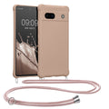 kwmobile Necklace Case kompatibel mit Google Pixel 7a Hülle - Cover mit Kordel zum Umhängen - Silikon Schutzhülle Coconut Swirl Coconut Swirl  