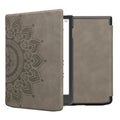 kwmobile Hülle kompatibel mit Pocketbook InkPad 4 / Color 3 / Color 2 / Vivlio InkPad 4 / InkPad Color 3 Hülle - Kunstleder Cover - Aufgehende Sonne Grau Grau  [dsg03]