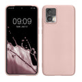 kwmobile Case kompatibel mit Motorola Edge 30 Neo Hülle - Schutzhülle aus Silikon metallisch schimmernd - Handyhülle Metallic Rosegold Metallic Rosegold  