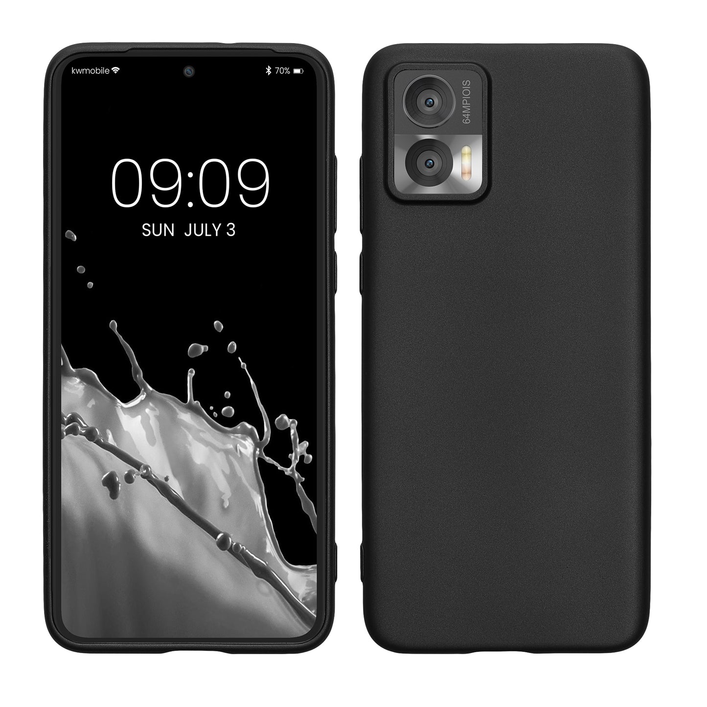 kwmobile Case kompatibel mit Motorola Edge 30 Neo Hülle - Schutzhülle aus Silikon metallisch schimmernd - Handyhülle Metallic Grau Metallic Grau  