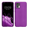kwmobile Case kompatibel mit Motorola Edge 30 Neo Hülle - Schutzhülle aus Silikon metallisch schimmernd - Handyhülle Metallic Violett Metallic Violett  