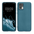 kwmobile Case kompatibel mit Motorola Edge 30 Neo Hülle - Schutzhülle aus Silikon metallisch schimmernd - Handyhülle Metallic Karibikblau Metallic Karibikblau  