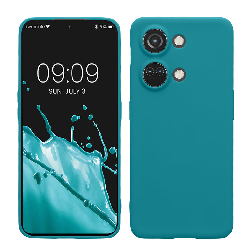 kwmobile Handyhülle kompatibel mit OnePlus Nord 3 5G Hülle - Handy Case aus weichem Silikon in Petrol matt Petrol matt  