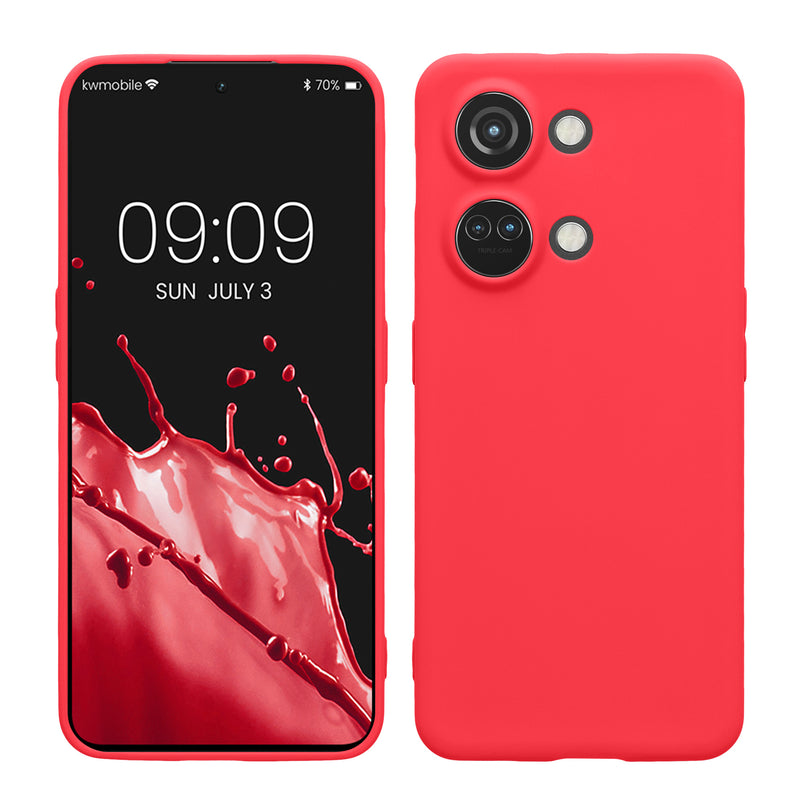 kwmobile Handyhülle kompatibel mit OnePlus Nord 3 5G Hülle - Handy Case aus weichem Silikon in Neon Pink Neon Pink  