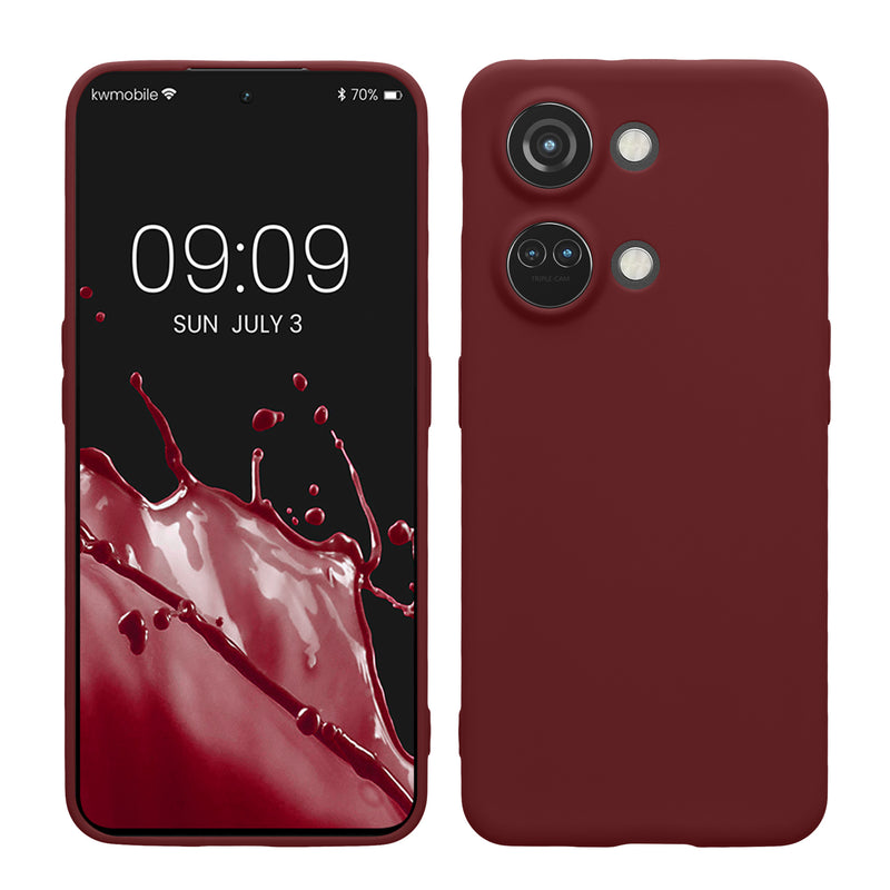 kwmobile Handyhülle kompatibel mit OnePlus Nord 3 5G Hülle - Handy Case aus weichem Silikon in Bordeaux Violett Bordeaux Violett  