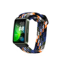 kwmobile Armband kompatibel mit Huawei Band 10 / 9 / 8 - Nylon Fitnesstracker Sportarmband Band in Blau Gelb Weiß - Innenmaße von 14 - 22 cm Blau  
