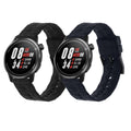 kwmobile 2x Uhrenarmband für COROS PACE 2 / APEX (42mm) Armband - Fitnesstracker Band Set aus TPU Silikon - Ersatzarmband Smartwatch - Schwarz Dunkelblau Schwarz  [dsg02]