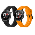 kwmobile Silikon Uhrenarmband für COROS PACE 2 / APEX (42mm) Armband - Ersatzarmband für Fitnesstracker - Wechselarmband Smartwatch - Schwarz Orange Schwarz  [dsg03]