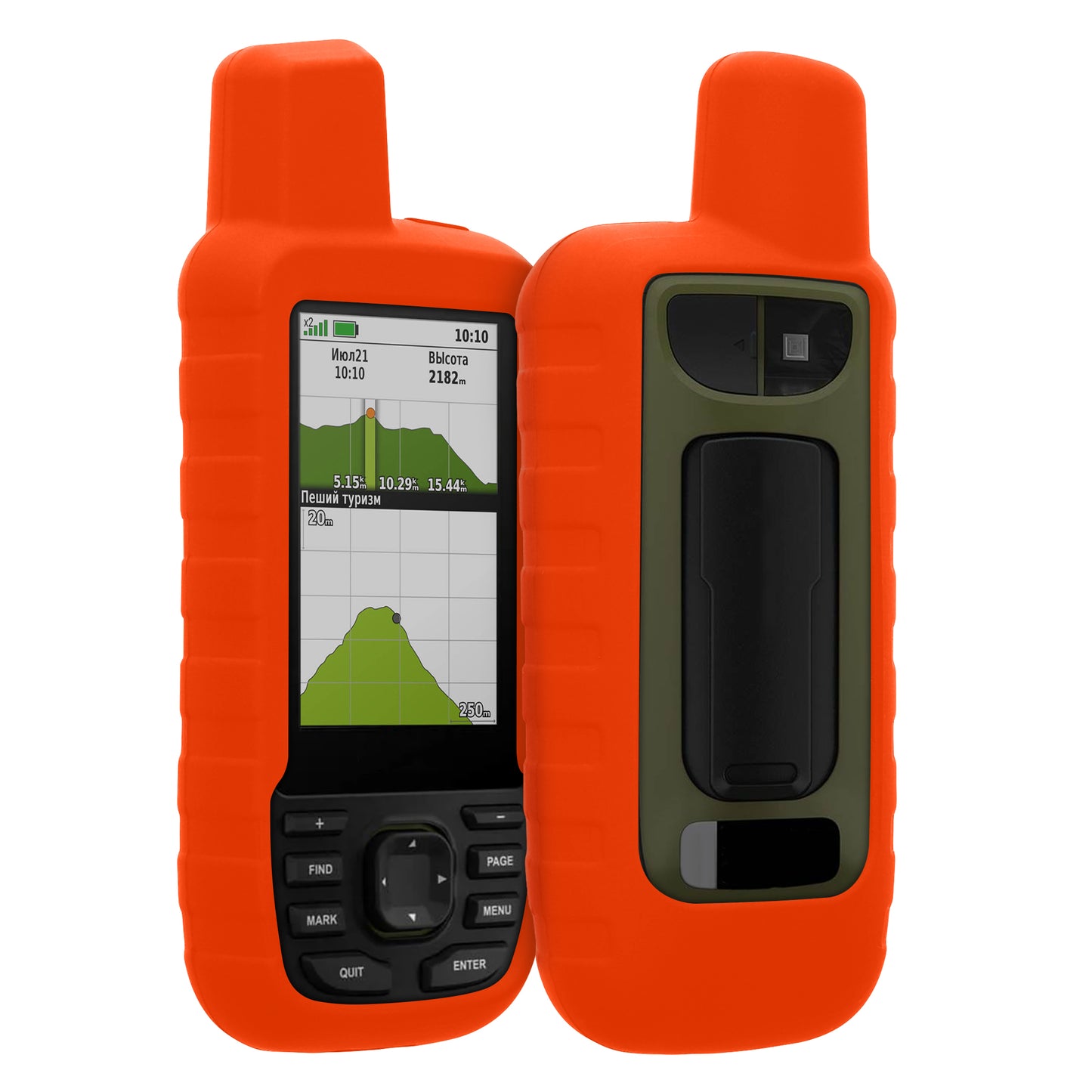 kwmobile Hülle kompatibel mit Garmin GPSMAP 66sr / GPSMAP 67 - Schutzhülle für GPS Handgerät in Orange Orange  