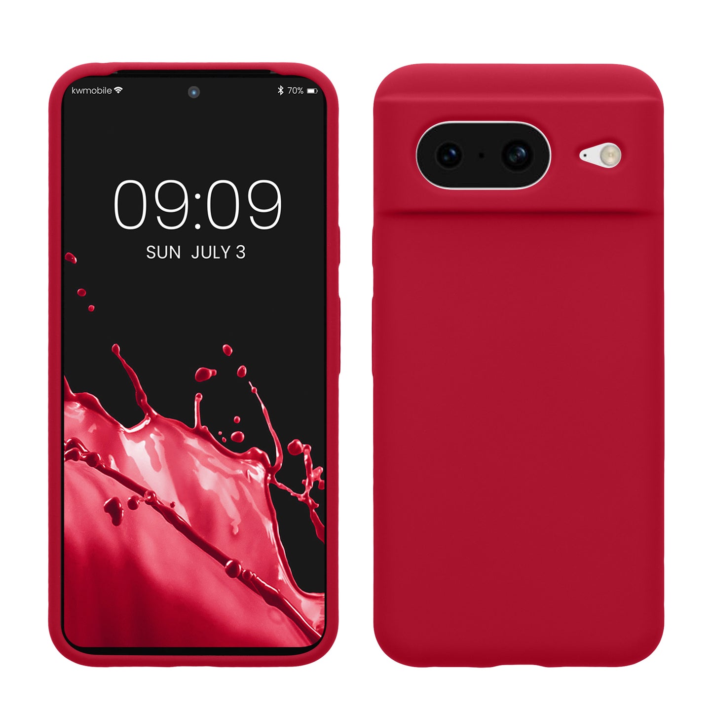 kwmobile Handyhülle für Google Pixel 8 Hülle, für Pixel 8 Case - Hülle Silikon - kabelloses Laden - Sweet Cherry Sweet Cherry  