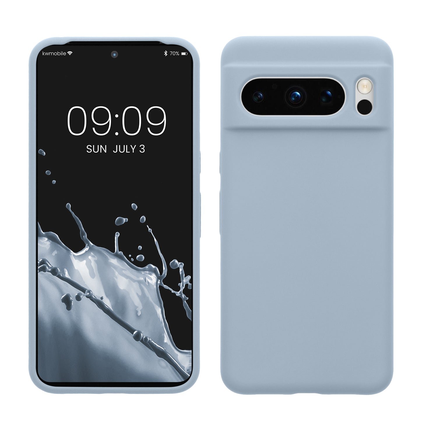 kwmobile Handyhülle für Google Pixel 8 Pro Hülle, für Pixel 8 Pro Case - Hülle Silikon - kabelloses Laden - Hellblau matt Hellblau matt  