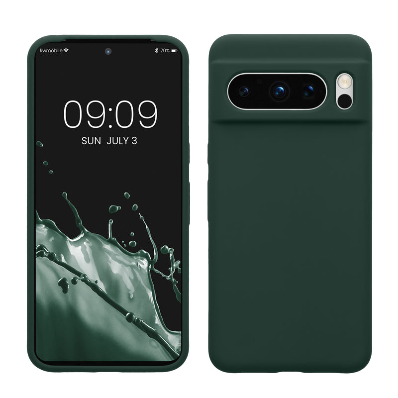 kwmobile Handyhülle für Google Pixel 8 Pro Hülle, für Pixel 8 Pro Case - Hülle Silikon - kabelloses Laden - Moosgrün Moosgrün  