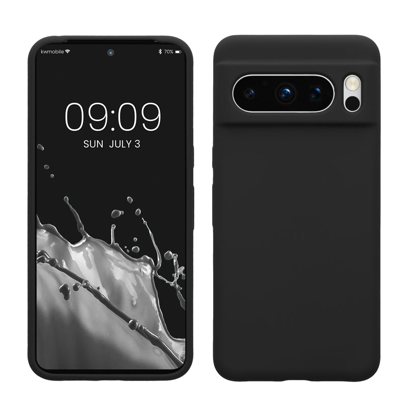 kwmobile Handyhülle für Google Pixel 8 Pro Hülle, für Pixel 8 Pro Case - Hülle Silikon - kabelloses Laden - Schwarz matt Schwarz matt  