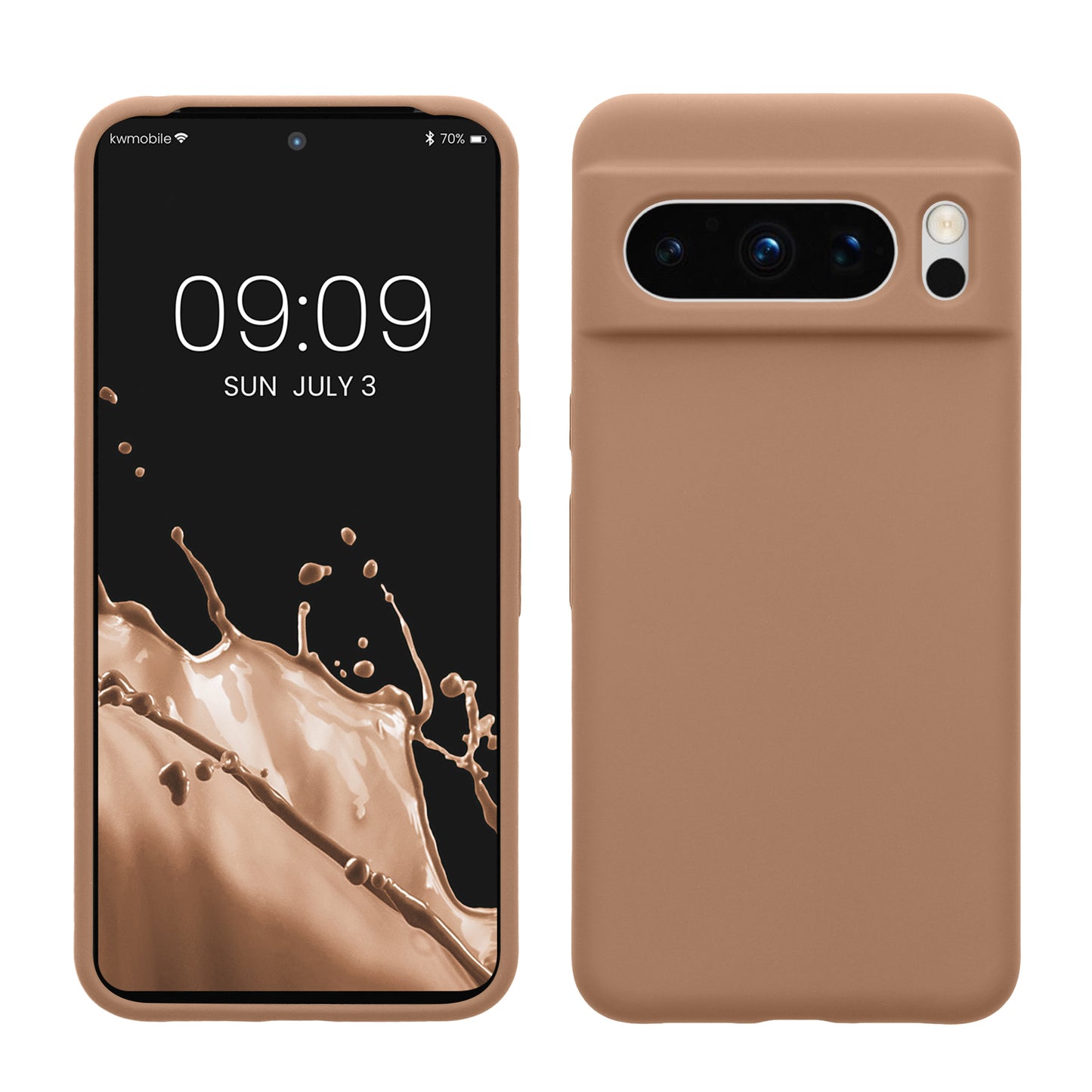 kwmobile Handyhülle für Google Pixel 8 Pro Hülle, für Pixel 8 Pro Case - Hülle Silikon - kabelloses Laden - Cappuccino Cappuccino  