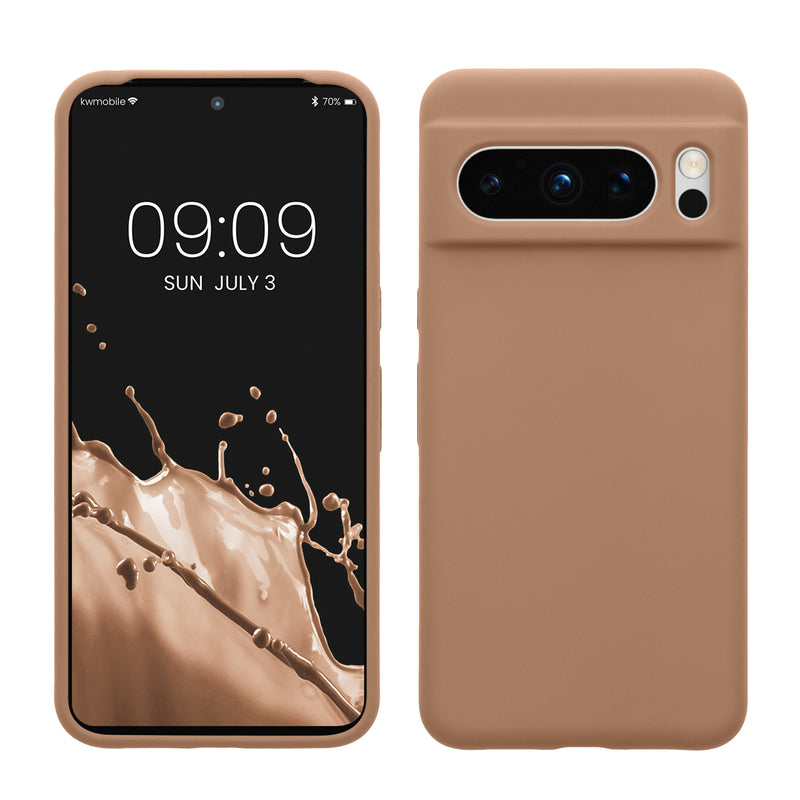 kwmobile Handyhülle für Google Pixel 8 Pro Hülle, für Pixel 8 Pro Case - Hülle Silikon - kabelloses Laden - Cappuccino Cappuccino  